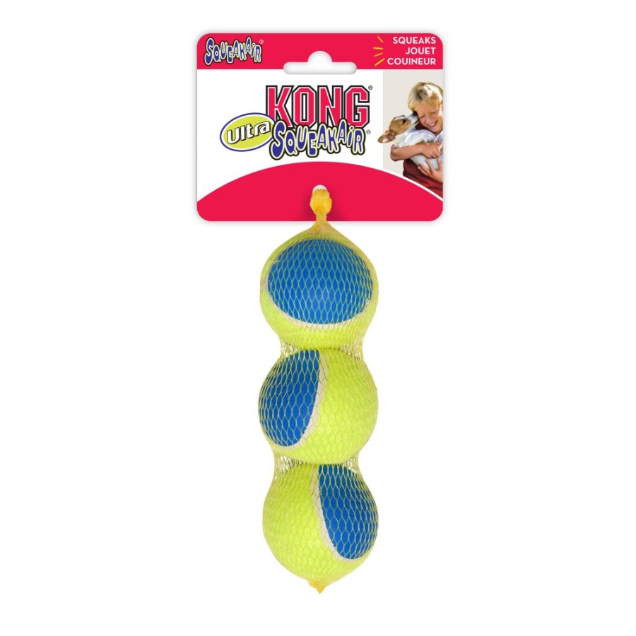 KONG PERRO ULTRA SQUEAK AIR PELOTA MEDIUM X3