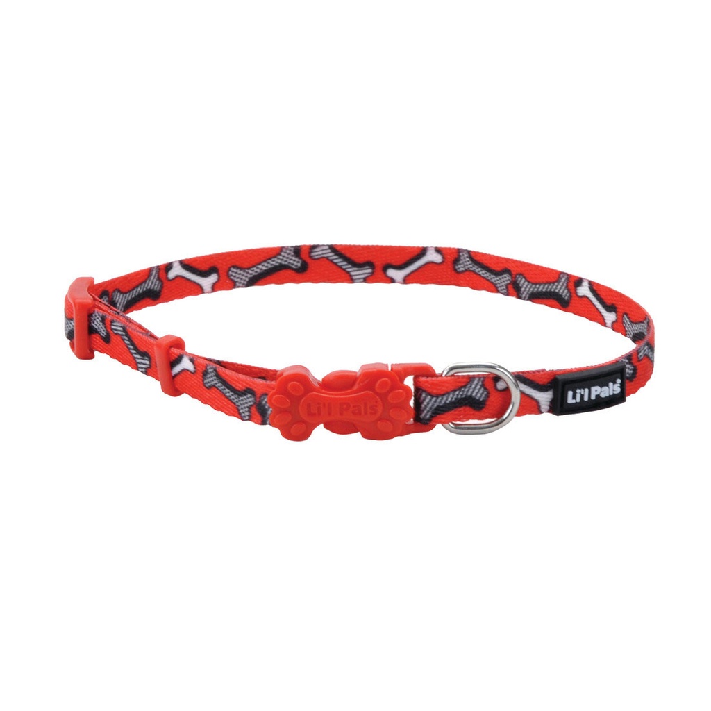 LIL PALS PERRO COLLAR HUESOS ROJO