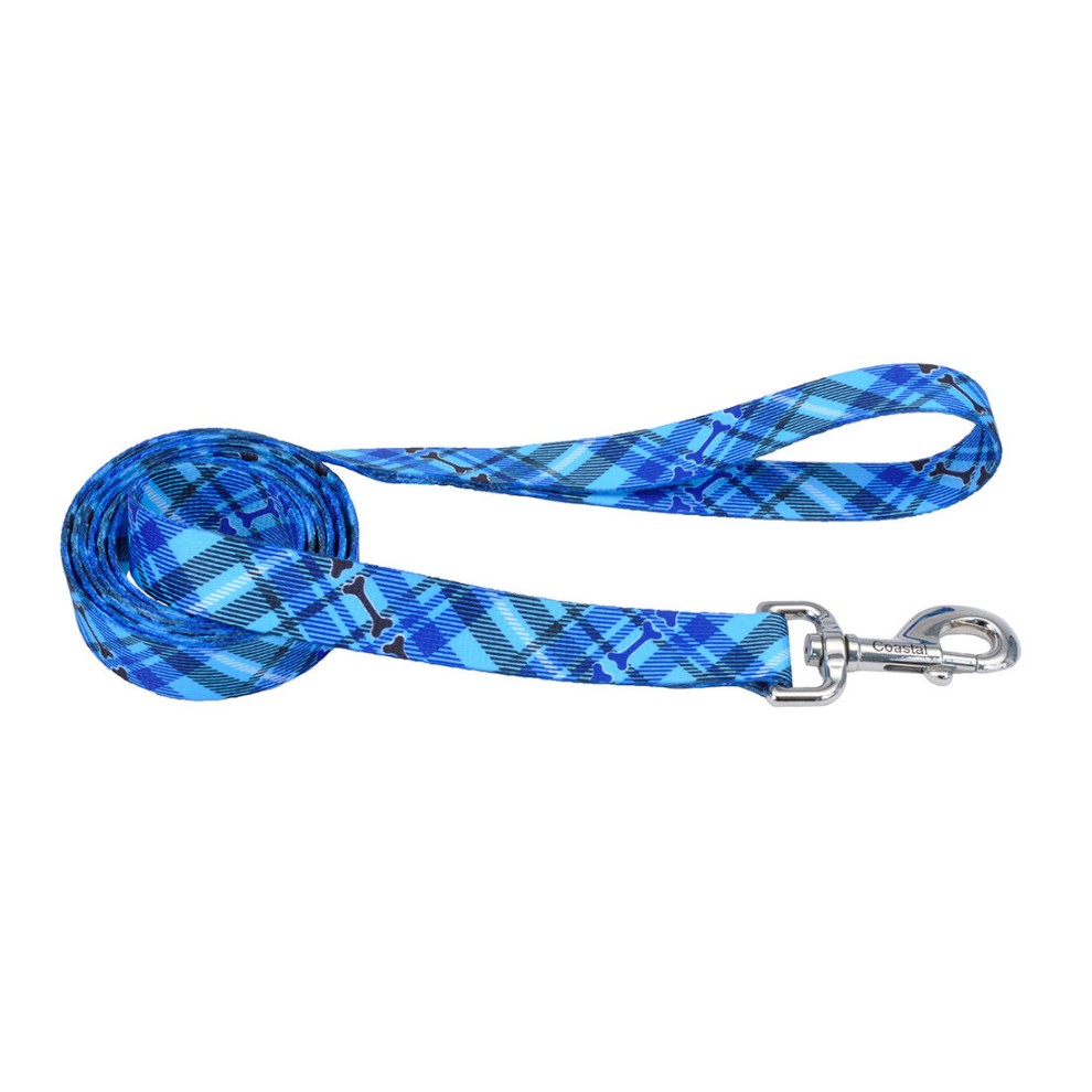 COASTAL PERRO STYLES HUESOS AZUL CORREA LARGE 1"