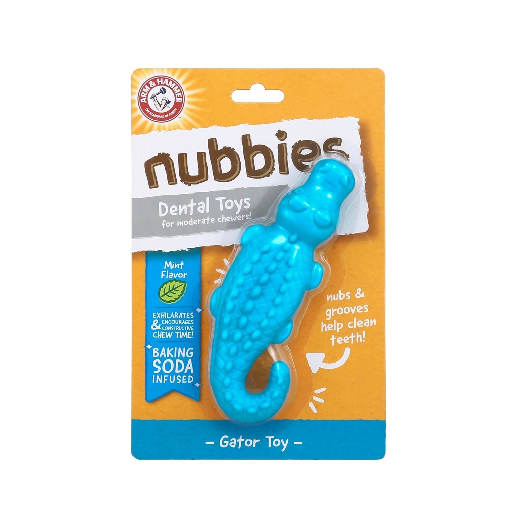 A&H PERRO NUBBIES DENTAL GATOR TOY  ( empaque con averia)