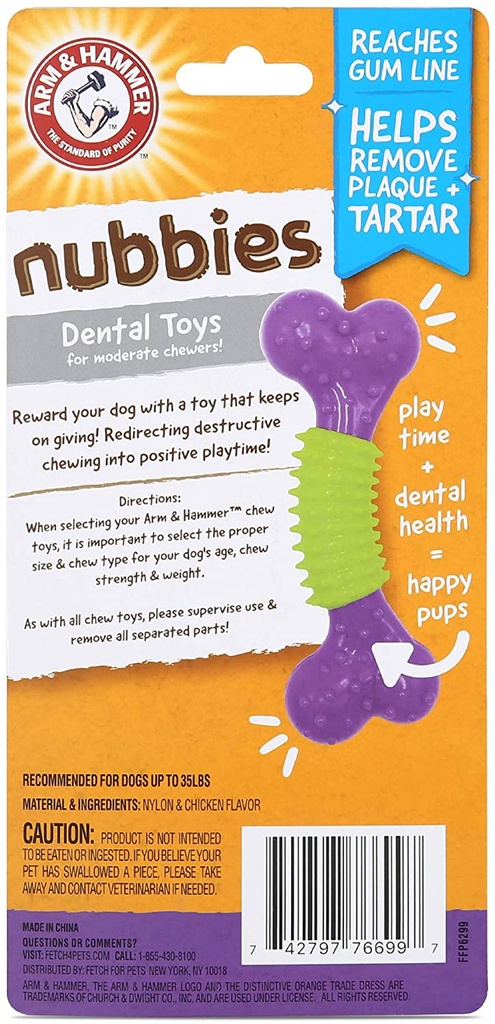 A&H PERRO NUBBIES DENTAL DUOBONE TOY