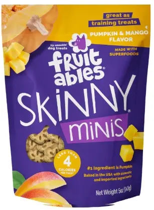 [230 FB] FRUITABLES DOG SNACK SKINNI MINIS CALABAZA Y MANGO 141 GR