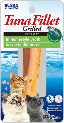 [USA503A IN] INABA CAT SNACK GRILLED TUNA FILLET - IN HOMESTYLE  FLAVORED BROTH - 15 GR