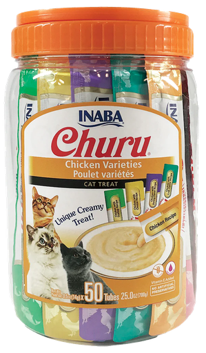 [USA652 IN] INABA CAT SNACK CHURU 50 PIEZAS - CHICKEN VARIETIES 700 GR