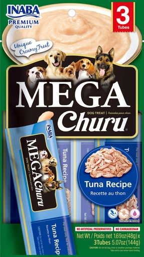 [USD623 IN] INABA DOG SNACK MEGA CHURU 3 PIEZAS - ATUN 144 GR