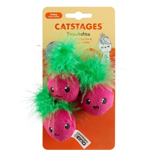 [70394 CTS] CATSTAGES GATO FRISKY STRAWBABIES 3 PK