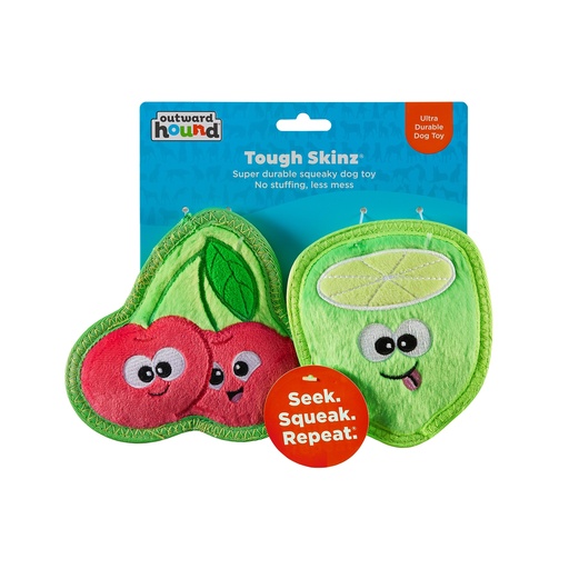 [72174 OH] OUTWARD HOUND PELUCHE TS CHERRIES-LIMA 2 PIEZAS SM
