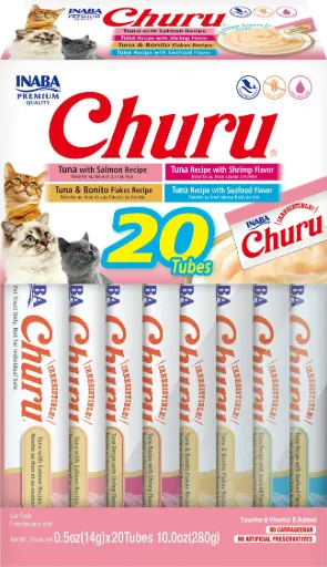 [USA626 IN] INABA CAT SNACK CHURU 20 PIEZAS -BOX SEAFOOD VARIETY