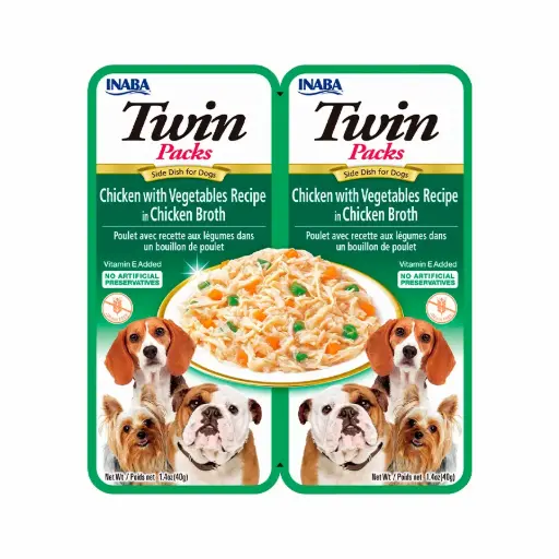 [USD801 IN] INABA DOG - TWIN PACKS CHICKEN WITH VEGETABLES RECIPE IN CHICKEN BROTH 80 gr