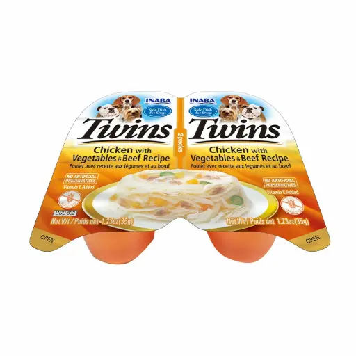 [USD832 IN] INABA DOG - TWINS CHICKEN WITH VEGETABLES & BEEF RECIPE 70 gr