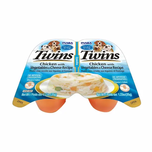 [USD833 IN] INABA DOG - TWINS CHICKEN WITH VEGETABLES & CHEESE RECIPE 70 gr 