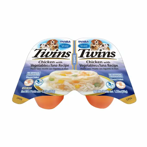 [USD834 IN] INABA DOG - TWINS CHICKEN WITH VEGETABLES & TUNA RECIPE 70 gr