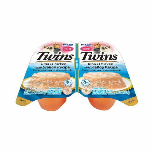 [USA833 IN] INABA CAT - TWINS TUNA & CHICKEN WITH SCALLOP RECIPE 70 gr