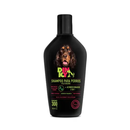[71996 DIN] DINKY SHAMPOO 2 EN1 PERRO PELO OSCURO X300ML 