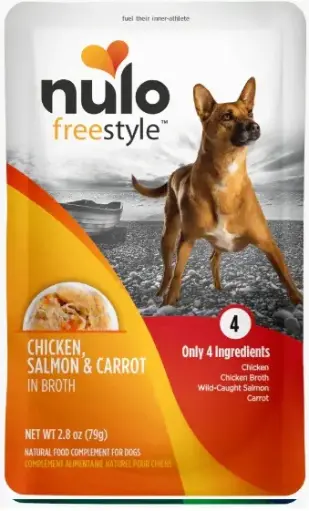 [52PS02 NULO] NULO DOG FS GRAIN FREE MEAL ENHANCER - POUCH POLLO, SALMON Y ZANAHORIA 79 GR  