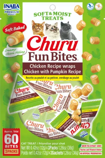 [USA746 IN] INABA CAT CHURU FUN BITES - POLLO Y CALABAZA