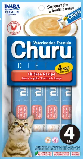 [LVC202 IN] INABA CAT SNACK CHURU VET DIET 4P - POLLO