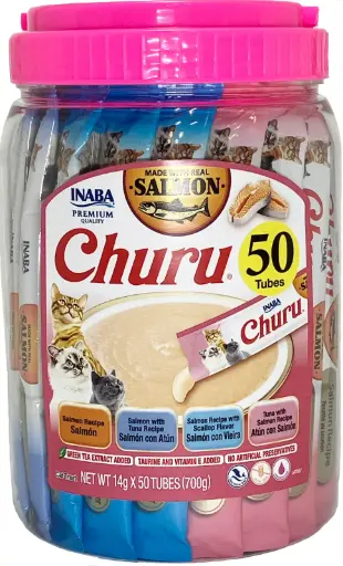[LAT657 IN] INABA CAT SNACK CHURU 50 PIEZAS- VARIEDAD SALMON