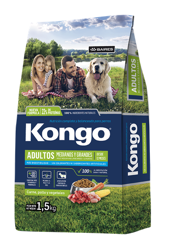 [PROMO 63403 KONGO] PROMO FECHA CORTA - NOV-01-2026 KONGO PERROS MEDIANOS Y GRANDES BOLSA 1.5 Kg 