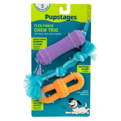 [72390 OH] OUTWARD HOUND - PUPSTAGES - FLEX FORCE CHEW 3 PIEZAS SM