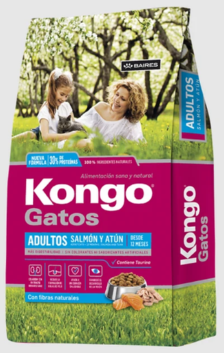 [PROMO 2 62482] PROMO CORTA FECHA ENE-16-27 KONGO GATOS ADULTO SALMON Y ATUN BOLSA 1 Kg 