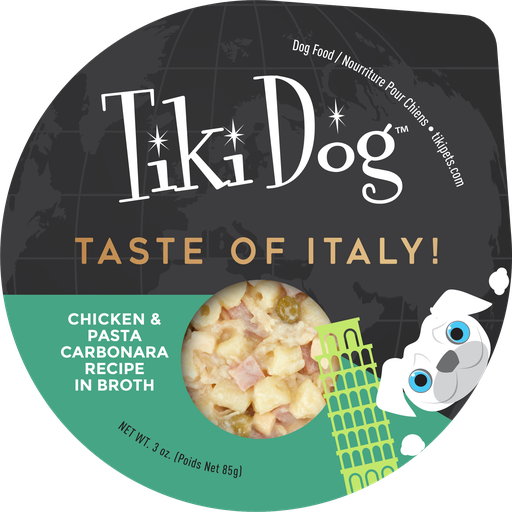 [PROMO 11309 2] PROMO CORTA FECHA FEB-10-27 TIKI DOG PETITES -TASTE OF ITALY POLLO Y PASTA CARBONARA - 85 GR - BANDEJA  