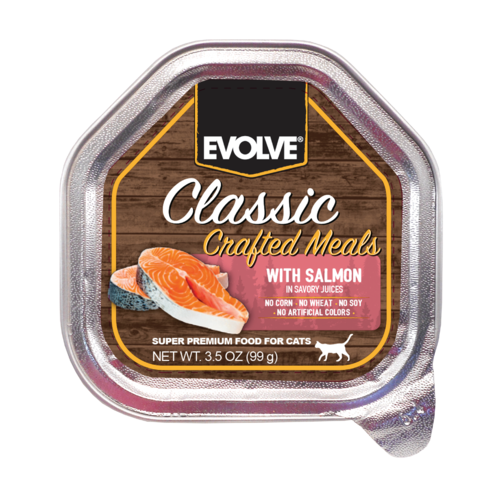 [700938 EVO] EVOLVE CAT CLASSIC BANDEJA CRAFTED MEALS SALMON - 3.5 OZ - 99 GR