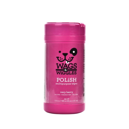 [9761 W&W] WAGS & WIGGLES PANITOS POLISH CEREZA X 50 UNS EN TARRO