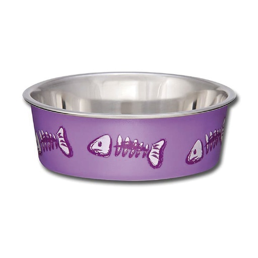 [7751 LV] LOVING PETS COMEDERO GATO EXPRESSION PEZ MORADO