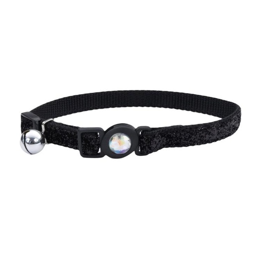 [6723 BLK12] COASTAL COLLAR GATO BRILLANTE NEGRO