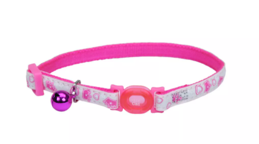 [06775 GPQ12] COASTAL COLLAR GATO GLOW REFLECTIVO REINA ROSADO